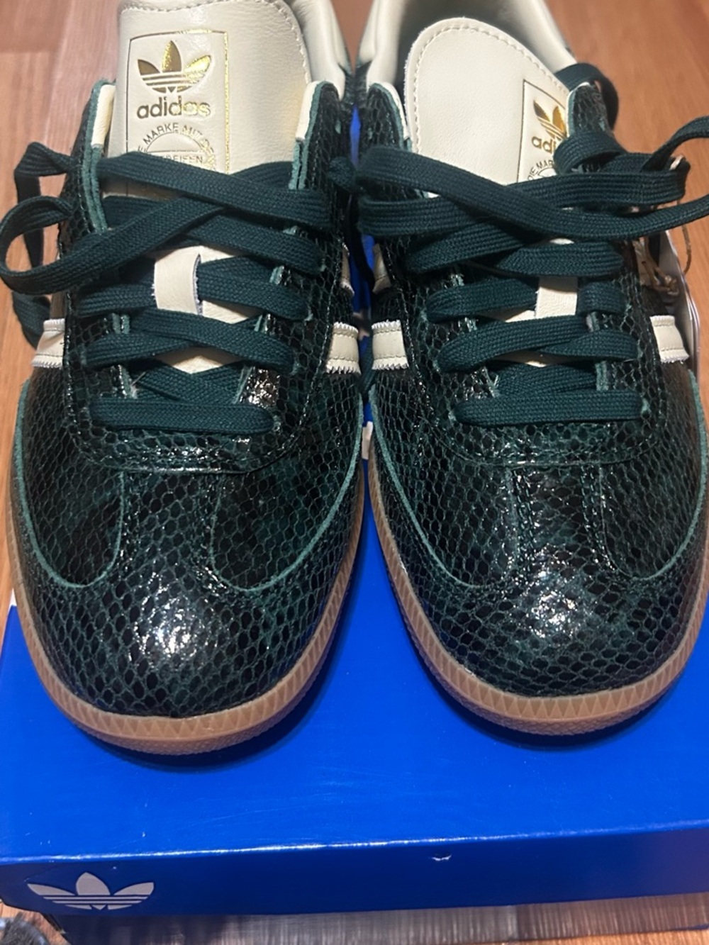 adidas Samba Sneakers in Dark Green and Off-White - Picture 4 of 4
